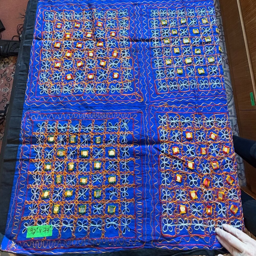 Vintage Indian Embroidered Tapestry